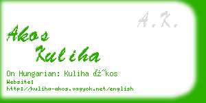 akos kuliha business card